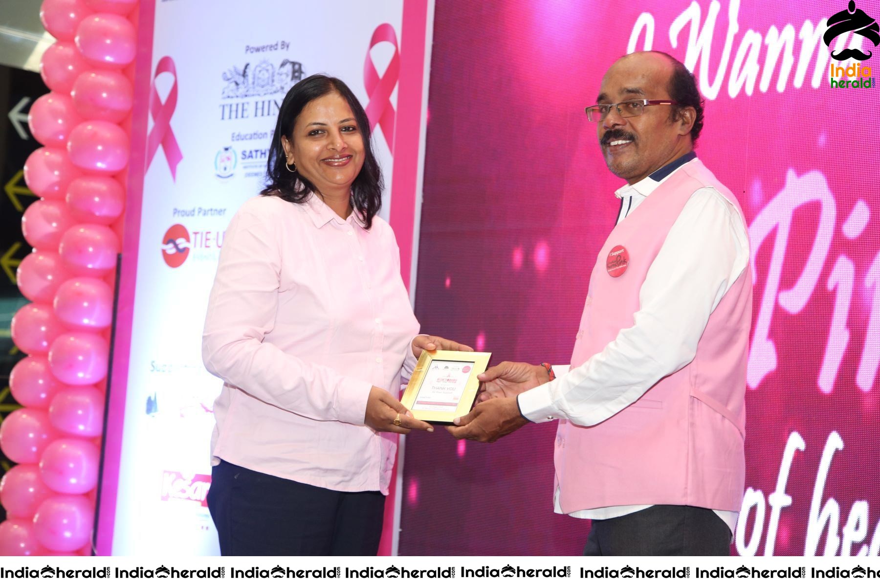 Namma Chennai Airport Turns Pink PINKTOBER 2019 Breast Cancer Free India Event Photos Set 3