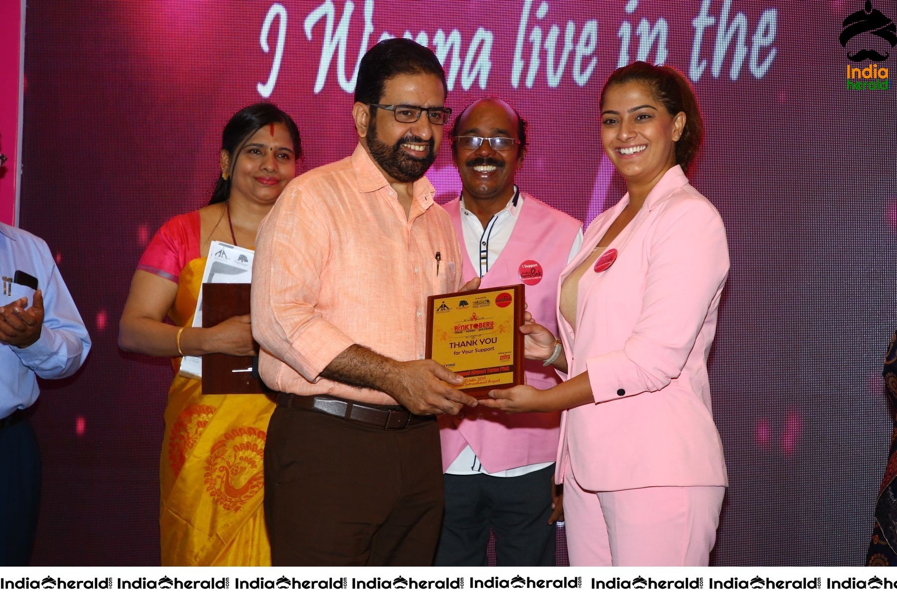 Namma Chennai Airport Turns Pink PINKTOBER 2019 Breast Cancer Free India Event Photos Set 4