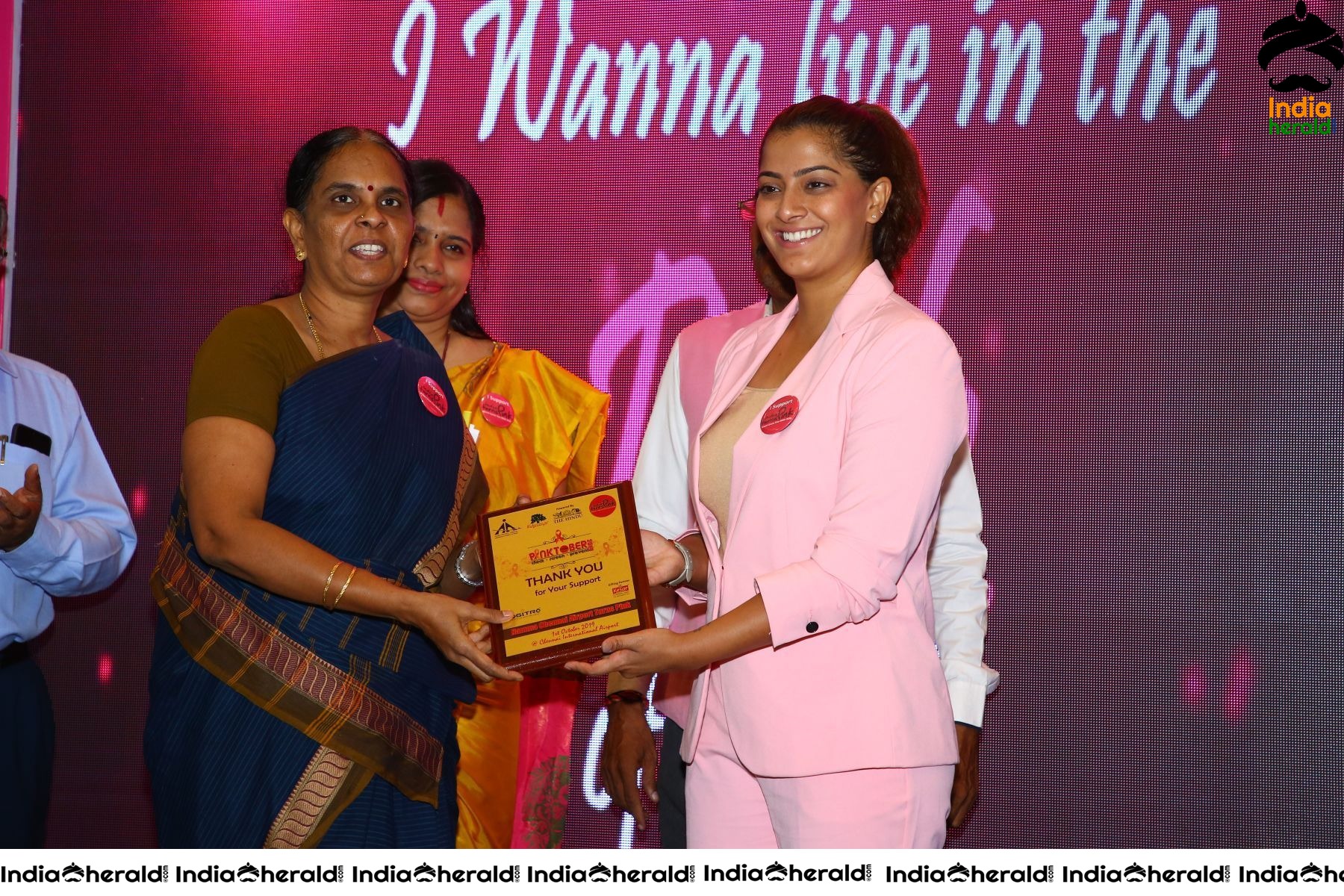 Namma Chennai Airport Turns Pink PINKTOBER 2019 Breast Cancer Free India Event Photos Set 4