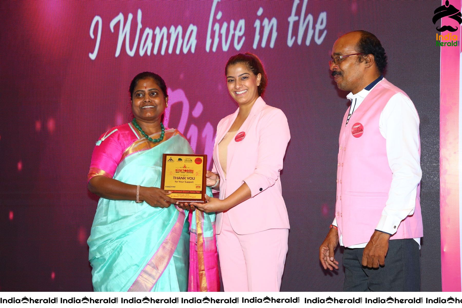 Namma Chennai Airport Turns Pink PINKTOBER 2019 Breast Cancer Free India Event Photos Set 4