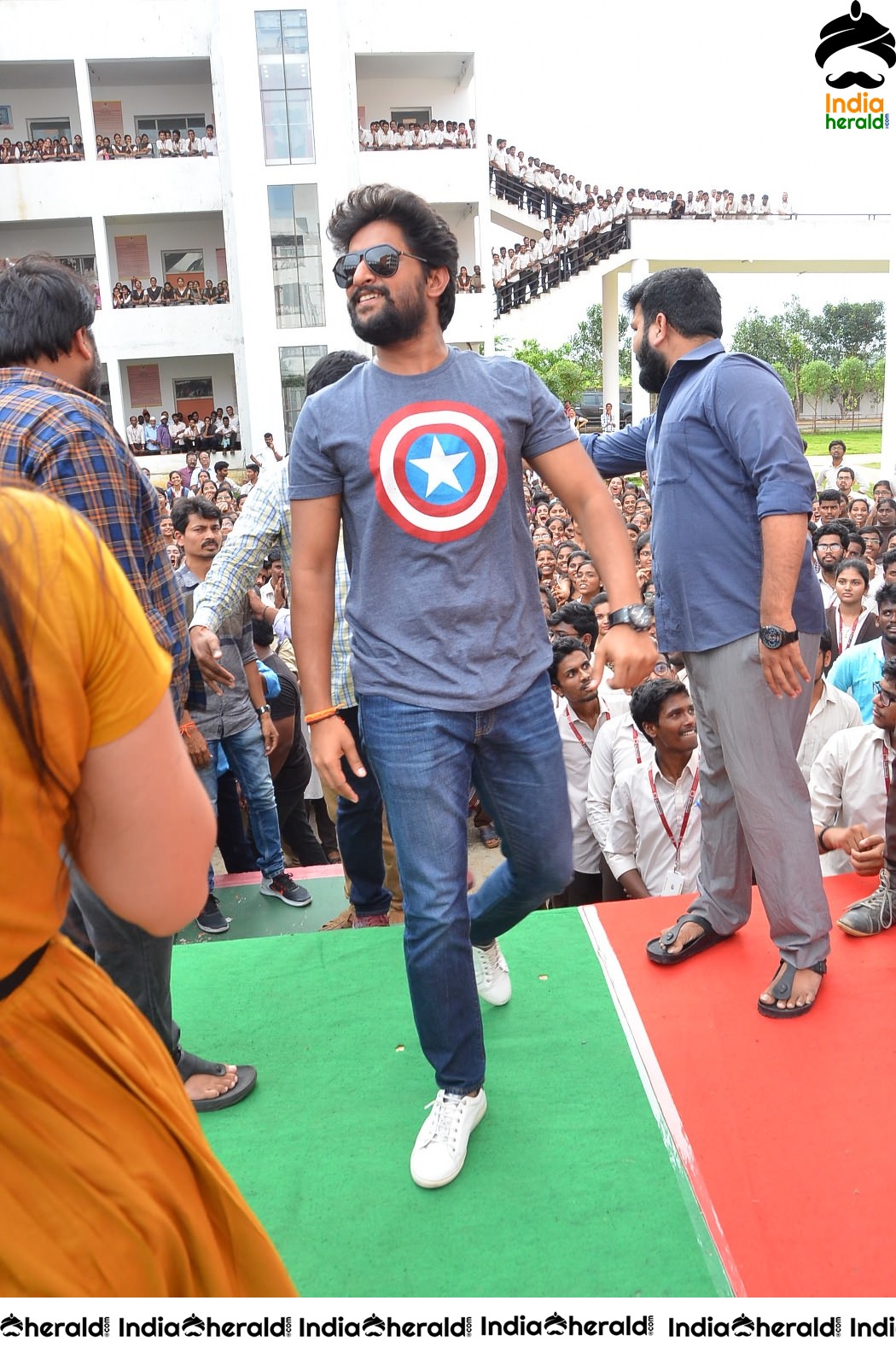 Nani Promoting Gang Leader Movie At VVIT College Set 3