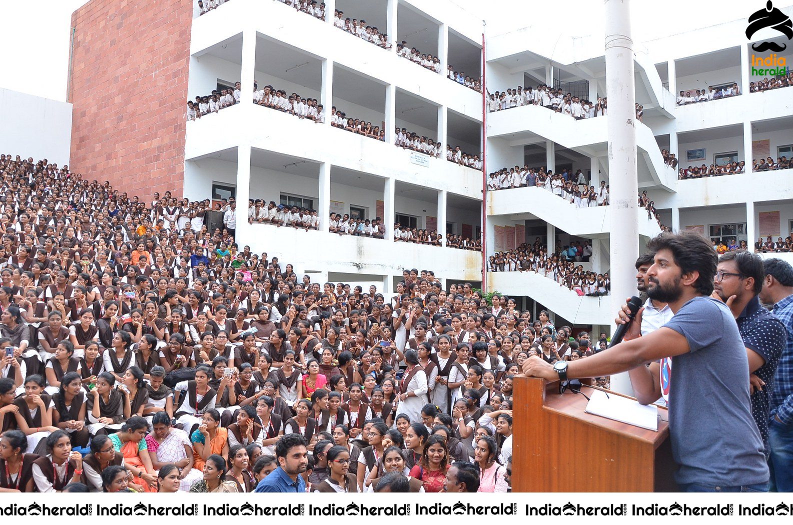 Nani Promoting Gang Leader movie at VVIT College Set 5