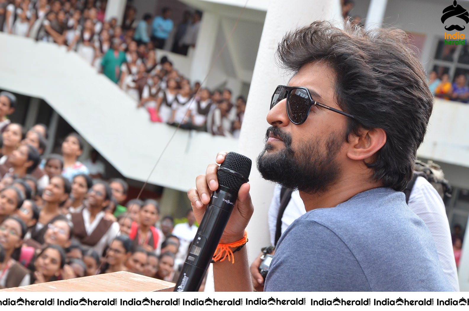 Nani Promoting Gang Leader movie at VVIT College Set 5