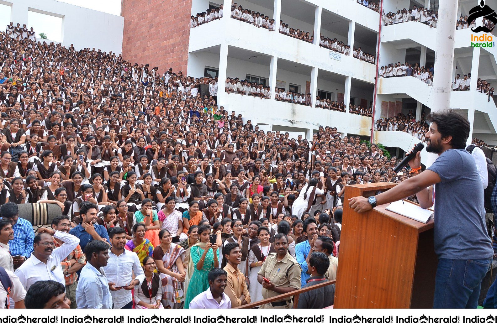 Nani Promoting Gang Leader movie at VVIT College Set 5