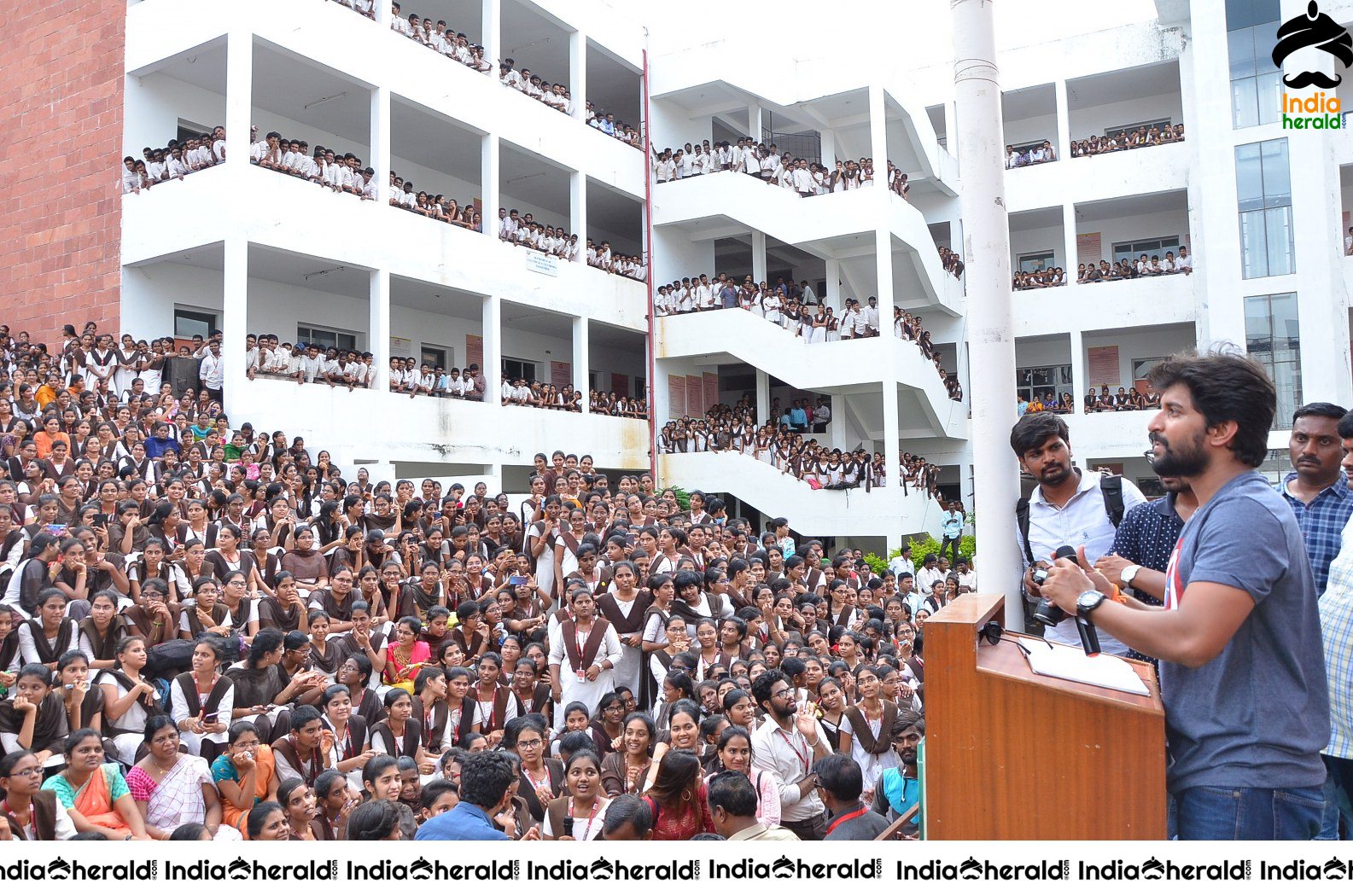 Nani Promoting Gang Leader movie at VVIT College Set 5