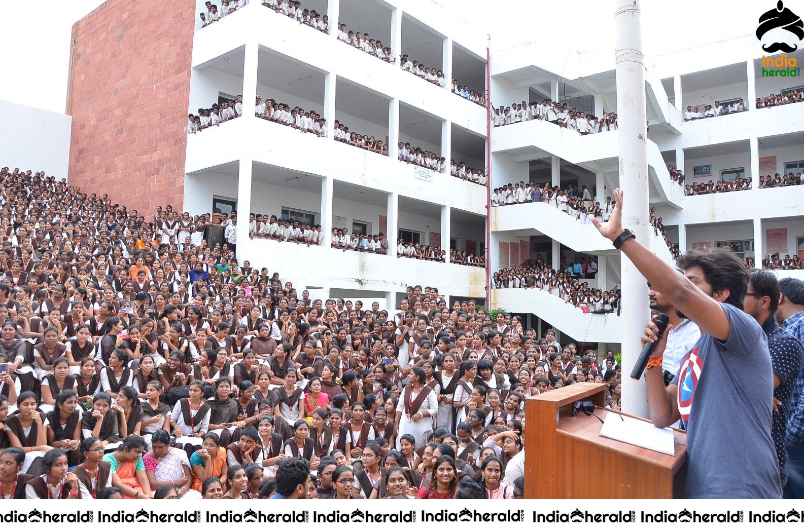 Nani Promoting Gang Leader movie at VVIT College Set 5