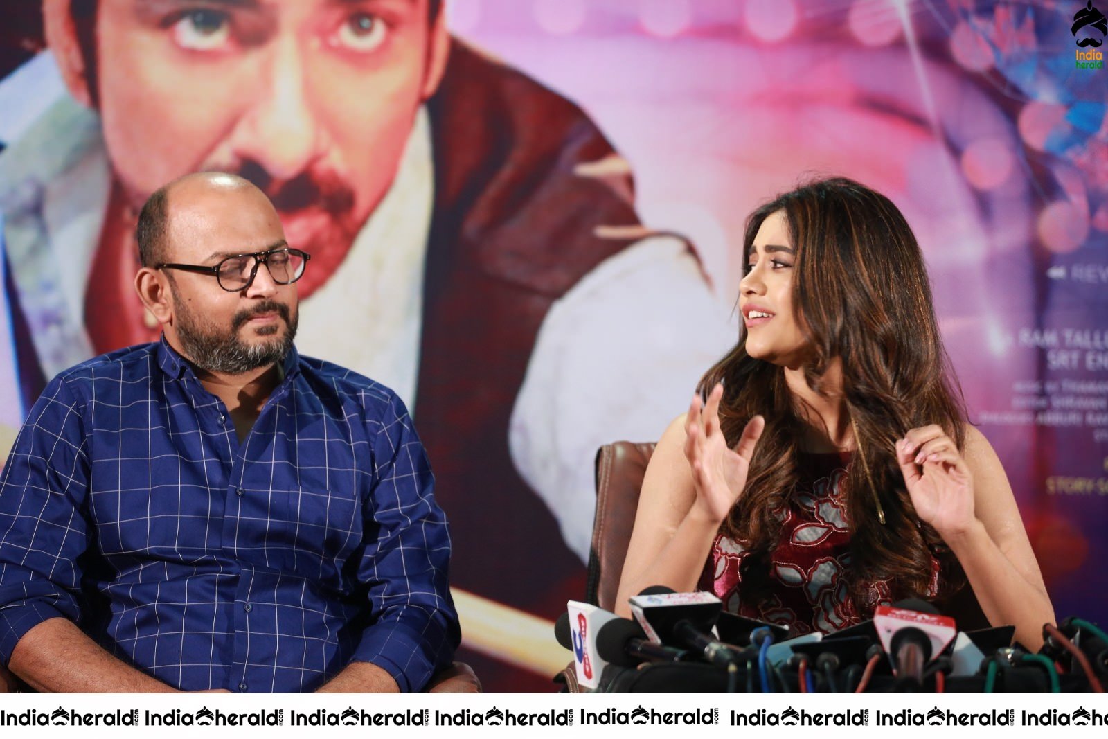 Payal Rajput along with Producer at Disco Raja Press Meet Event Set 1