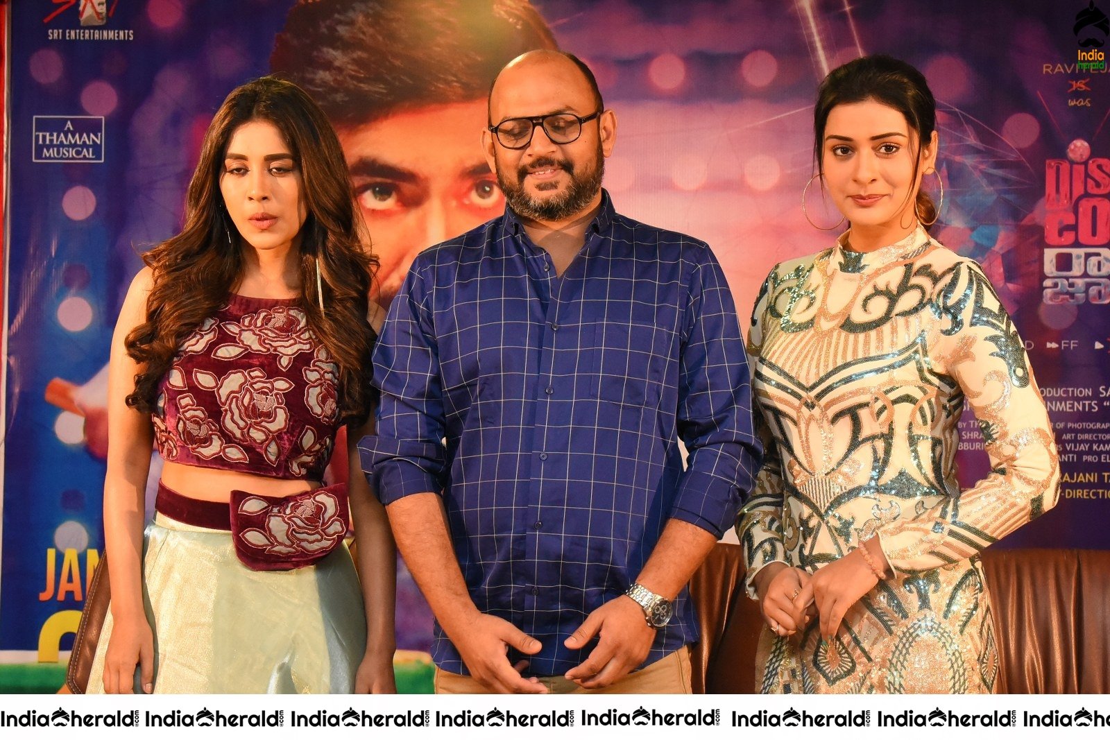 Payal Rajput along with Producer at Disco Raja Press Meet Event Set 2