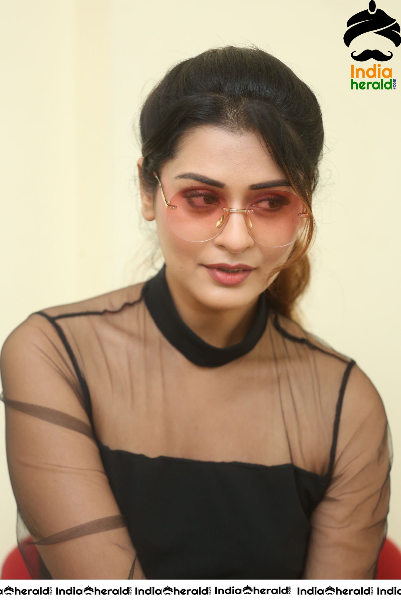 Payal Rajput Hot in Black Top during an Interview Set 2
