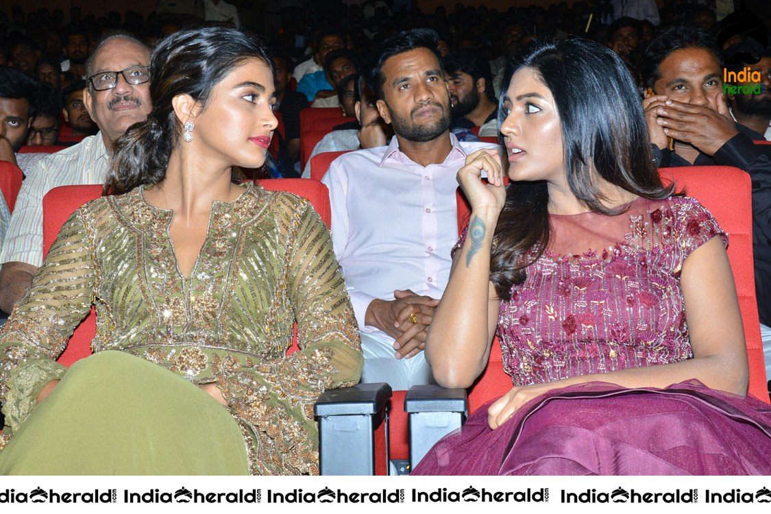 Pooja Hegde and Junior NTR from Aravinda Sametha Success Event Throwback Photos Set 10