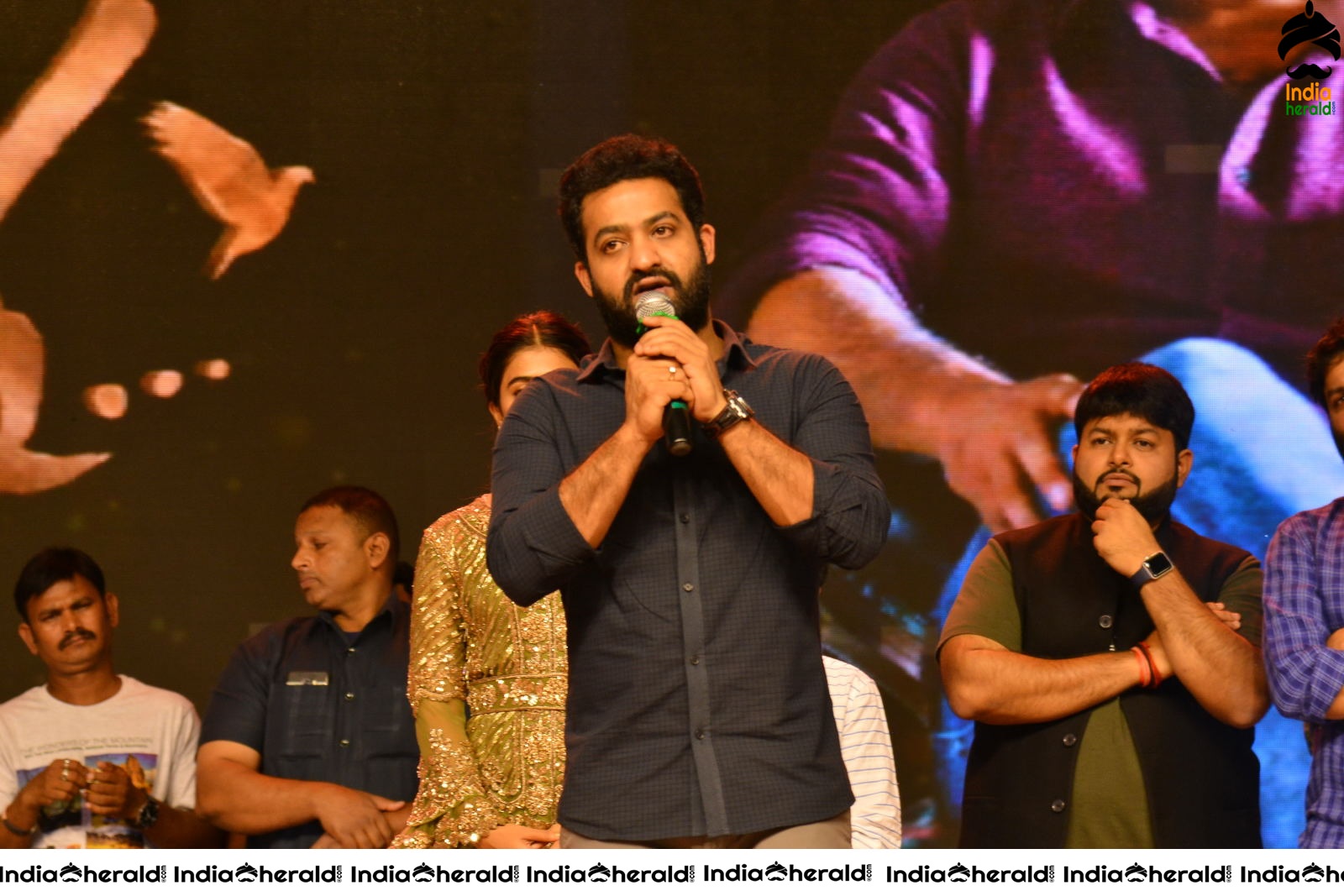 Pooja Hegde and Junior NTR from Aravinda Sametha Success Event Throwback Photos Set 1