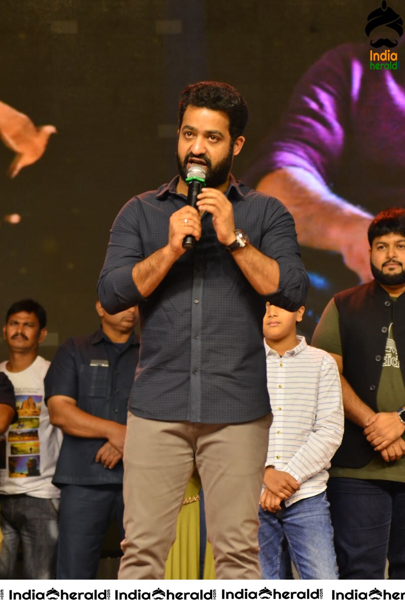 Pooja Hegde and Junior NTR from Aravinda Sametha Success Event Throwback Photos Set 1