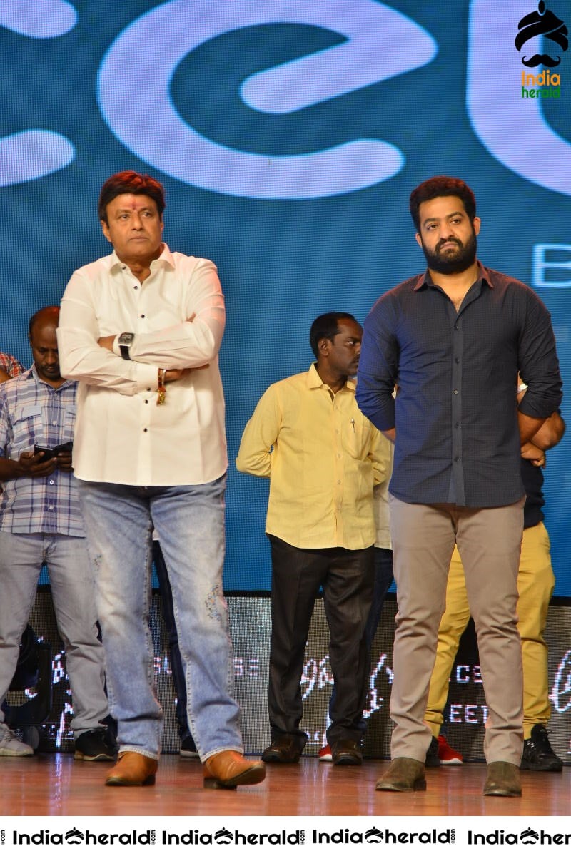 Pooja Hegde and Junior NTR from Aravinda Sametha Success Event Throwback Photos Set 5