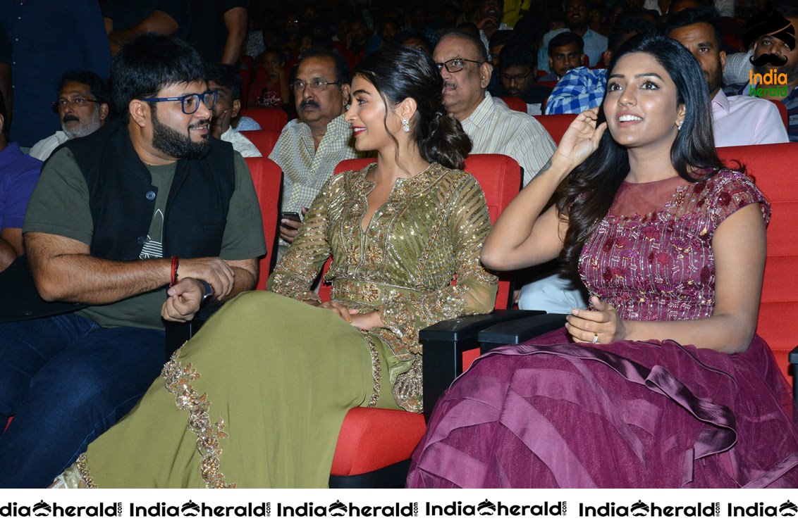 Pooja Hegde and Junior NTR from Aravinda Sametha Success Event Throwback Photos Set 9