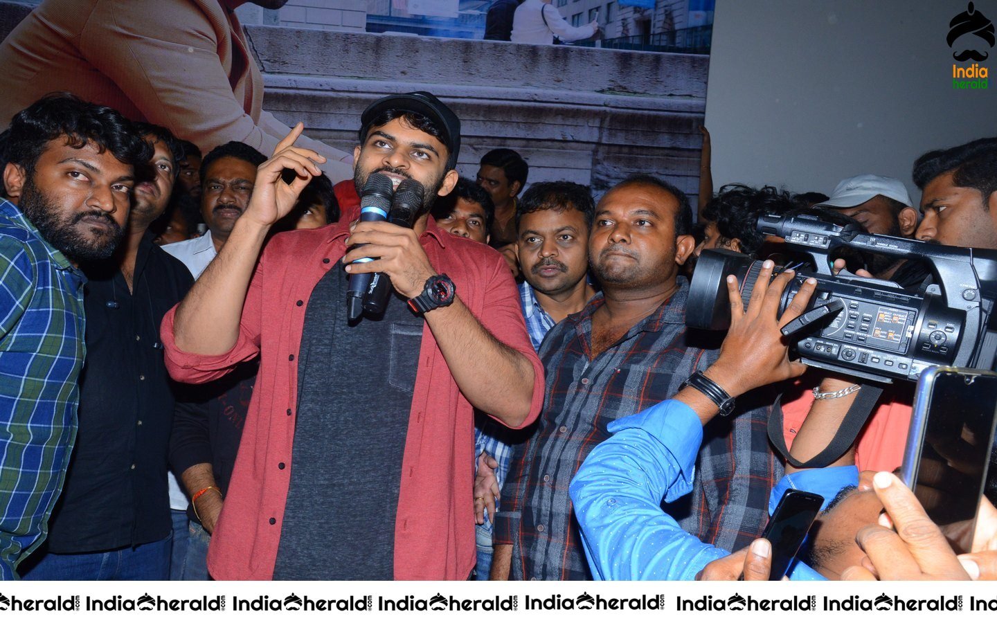 Pratiroju Pandagey Movie Team Bus tour at Eluru photos Set 2