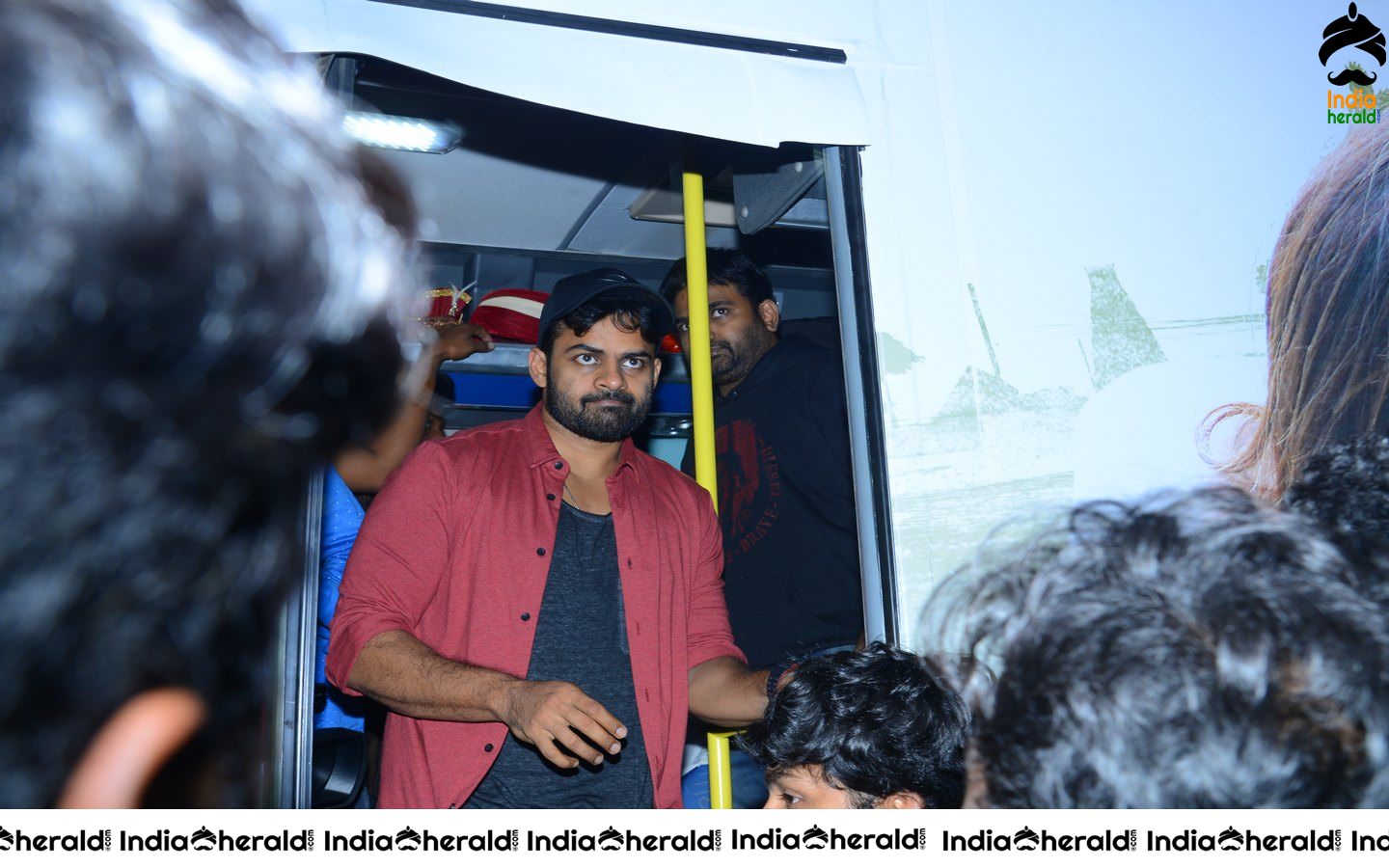 Pratiroju Pandagey Movie Team Bus tour at Tanuku Set 2