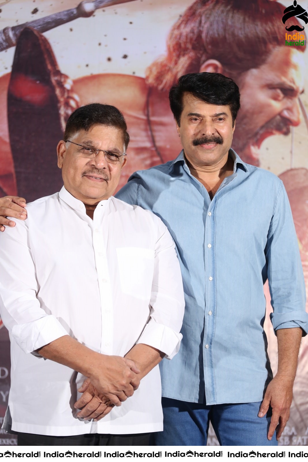 Producer Allu Aravind and Mammootty from Mamangam Movie Trailer Launch