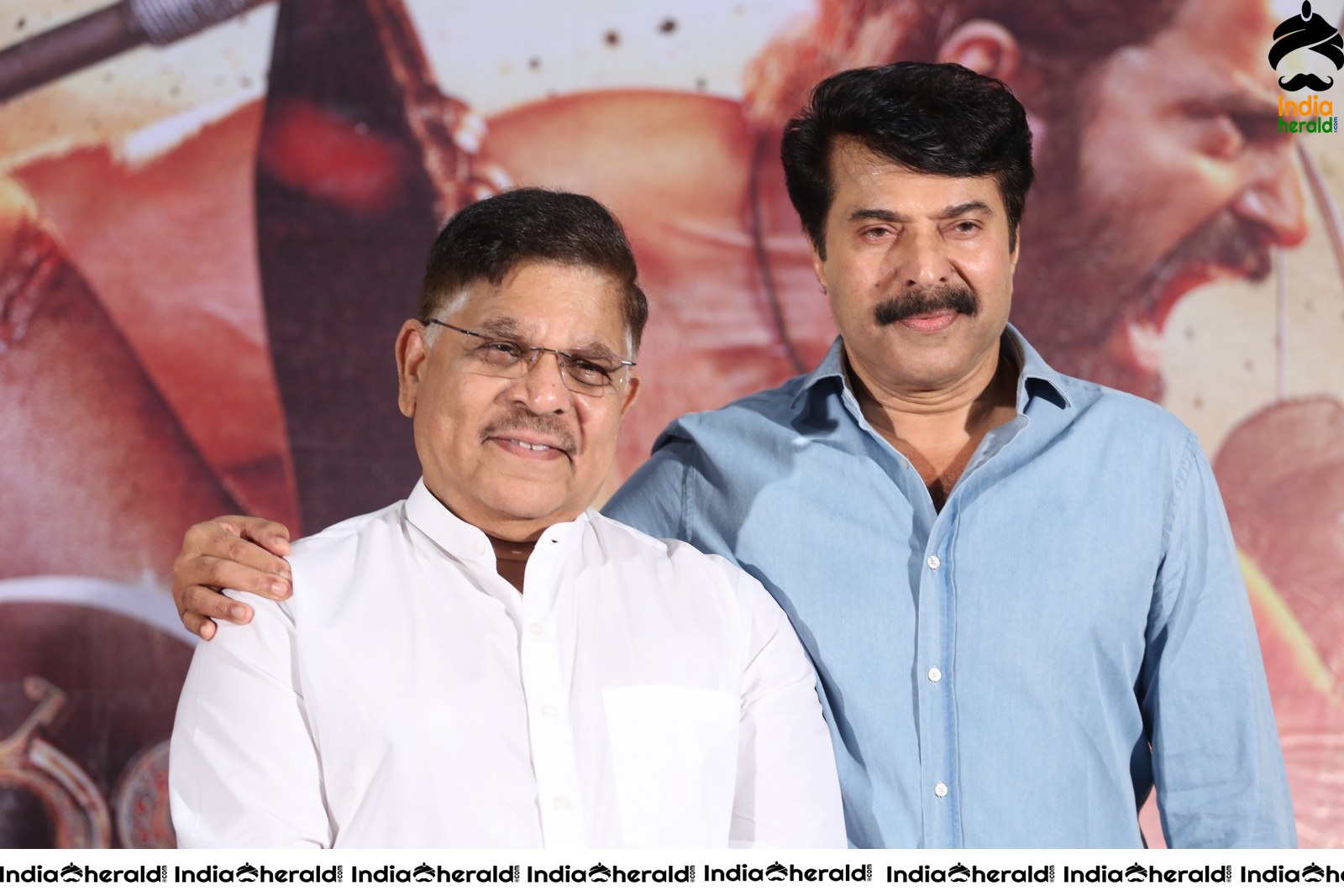 Producer Allu Aravind and Mammootty from Mamangam Movie Trailer Launch