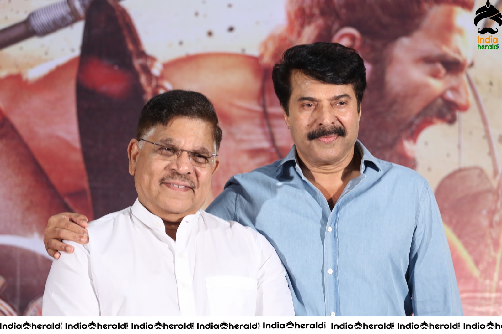 Producer Allu Aravind and Mammootty from Mamangam Movie Trailer Launch