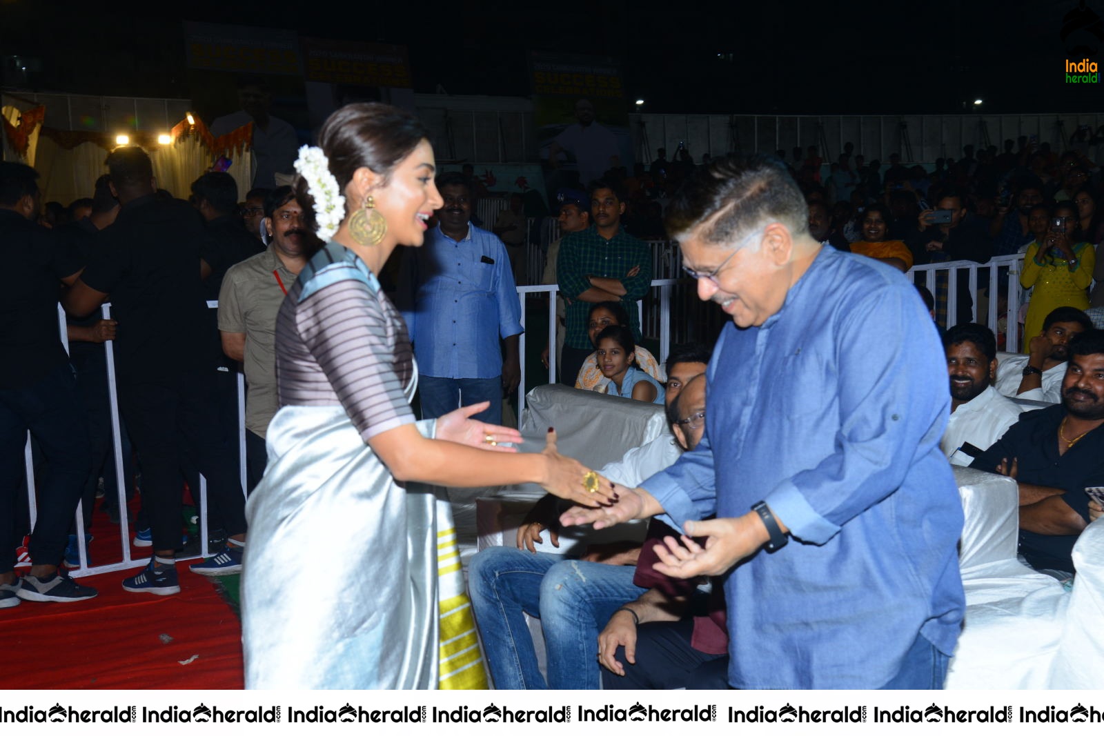 Producer Allu Aravind Welcomes Pooja Hegde Set 1