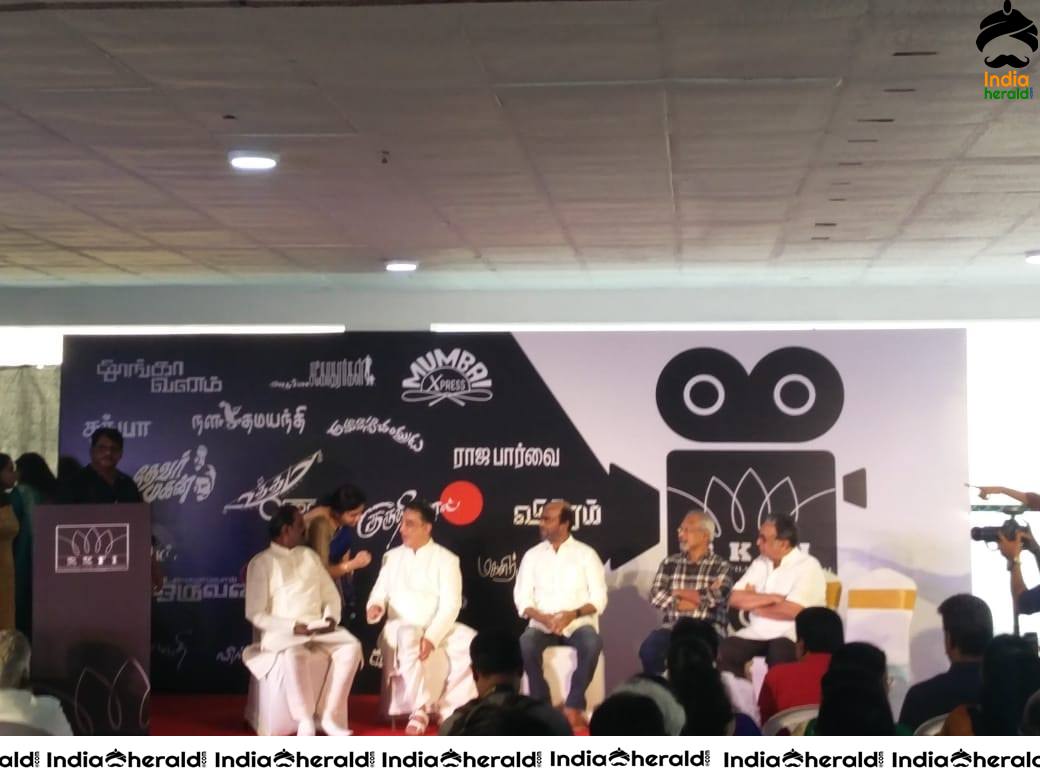 Rajinikanth arrives at RKFI for the unveiling of Director K Balachander Statue