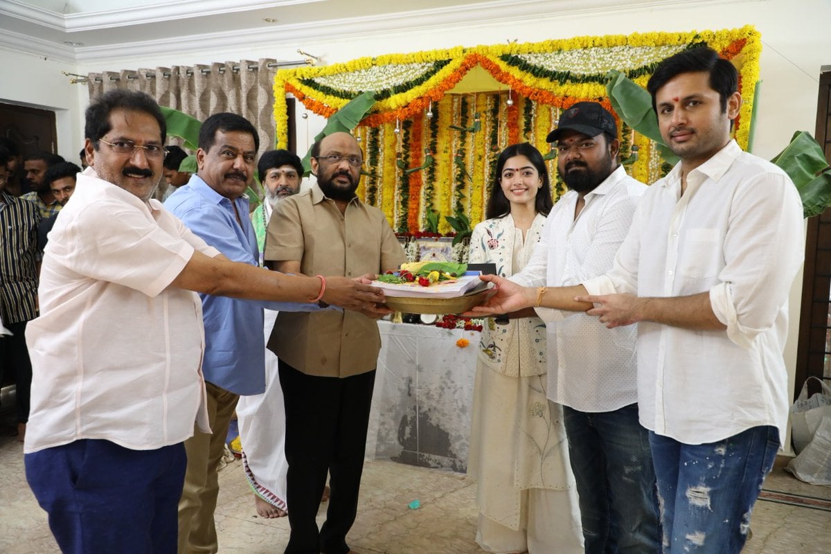 Rashmika Mandanna And Nithiin Starrer Bheeshma Pooja Launch Happened Today