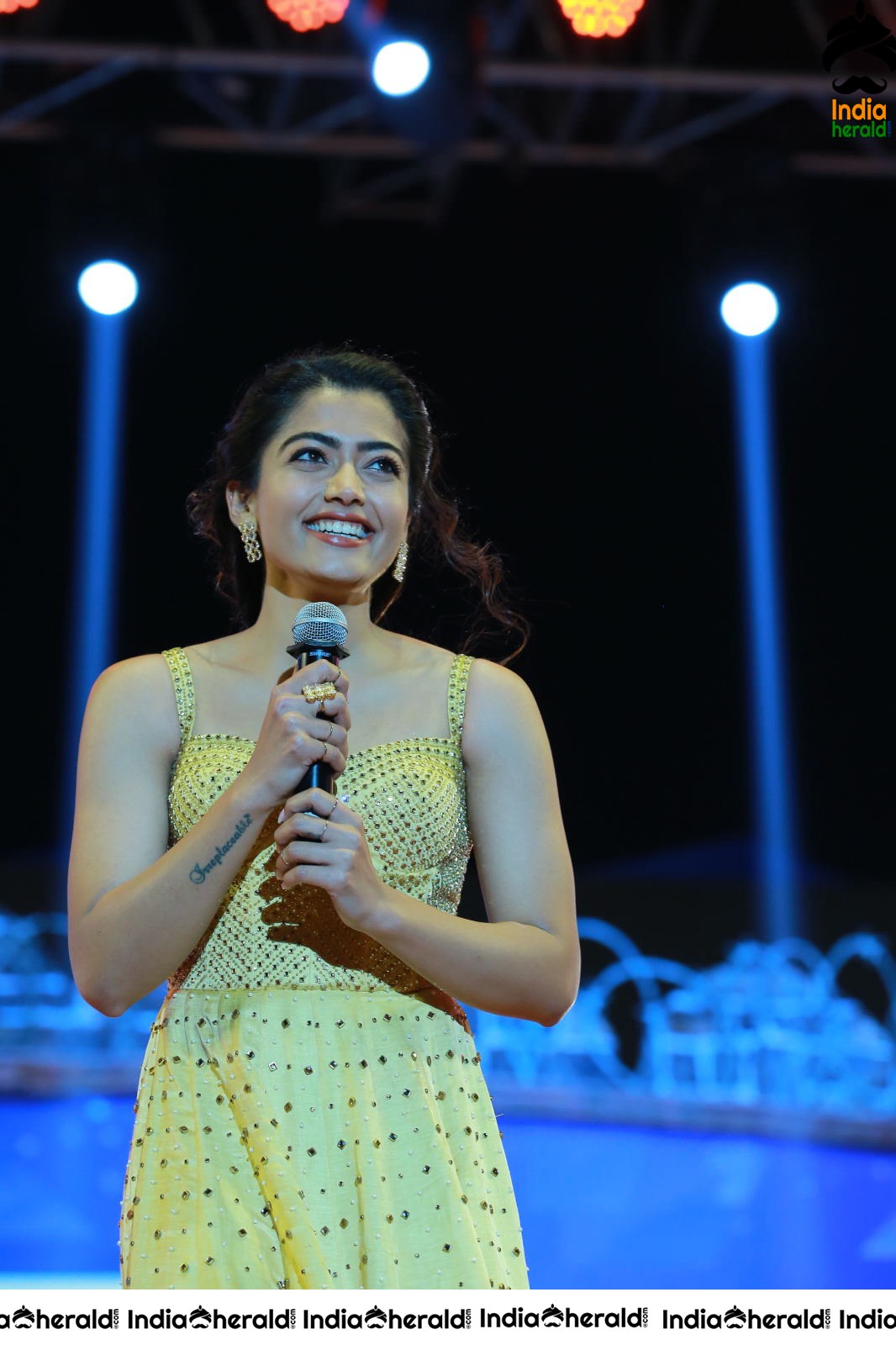 Rashmika Mandanna Cute and Adorable Moments with Kid on the stage at SN Event Set 2