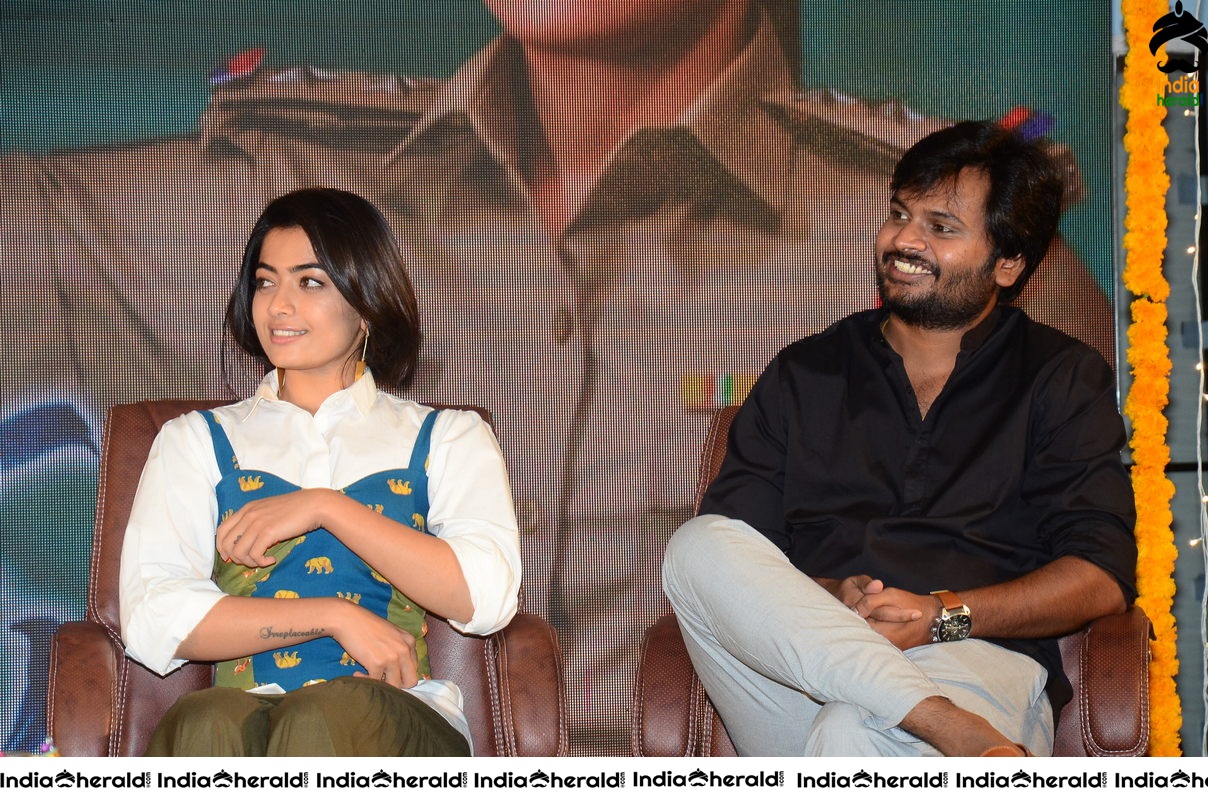 Rashmika with Nani and King Akkineni at Devadas Success Throwback Event Photos Set 1