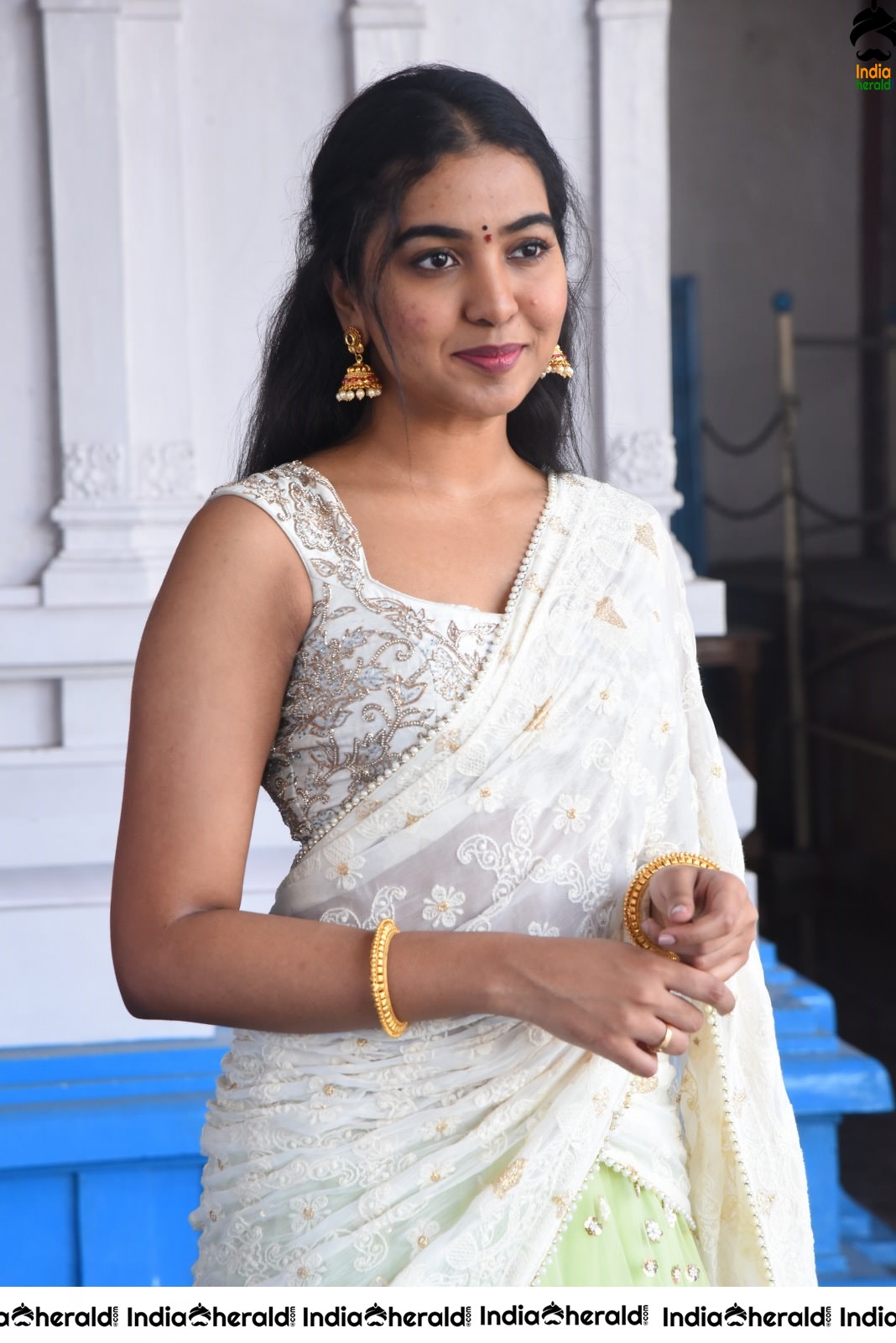 Shivathmika Rajasekhar Latest stills in Half Saree at Vidhi Vilasam Opening Event Set 2