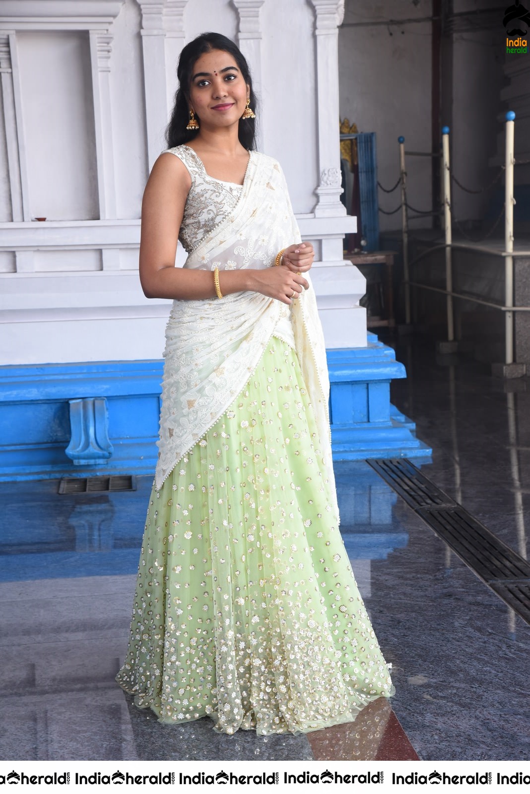 Shivathmika Rajasekhar Latest stills in Half Saree at Vidhi Vilasam Opening Event Set 2