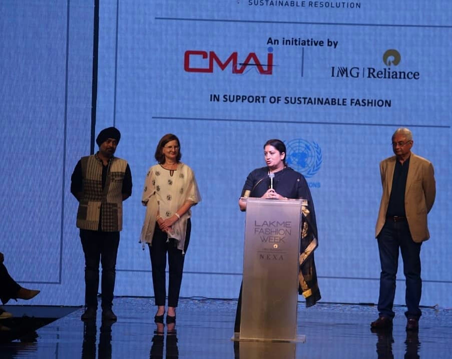 Smriti Irani At Lakme Fashion Week Winter 2019