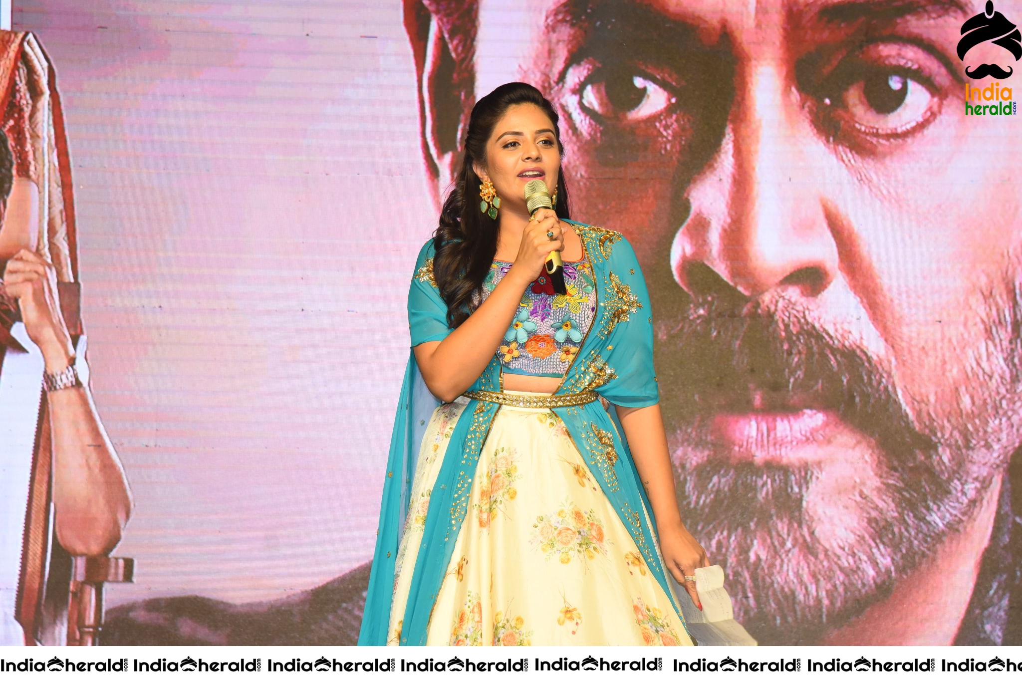 Sree Mukhi at Venky Mama Pre Release Event in Khammam Set 1