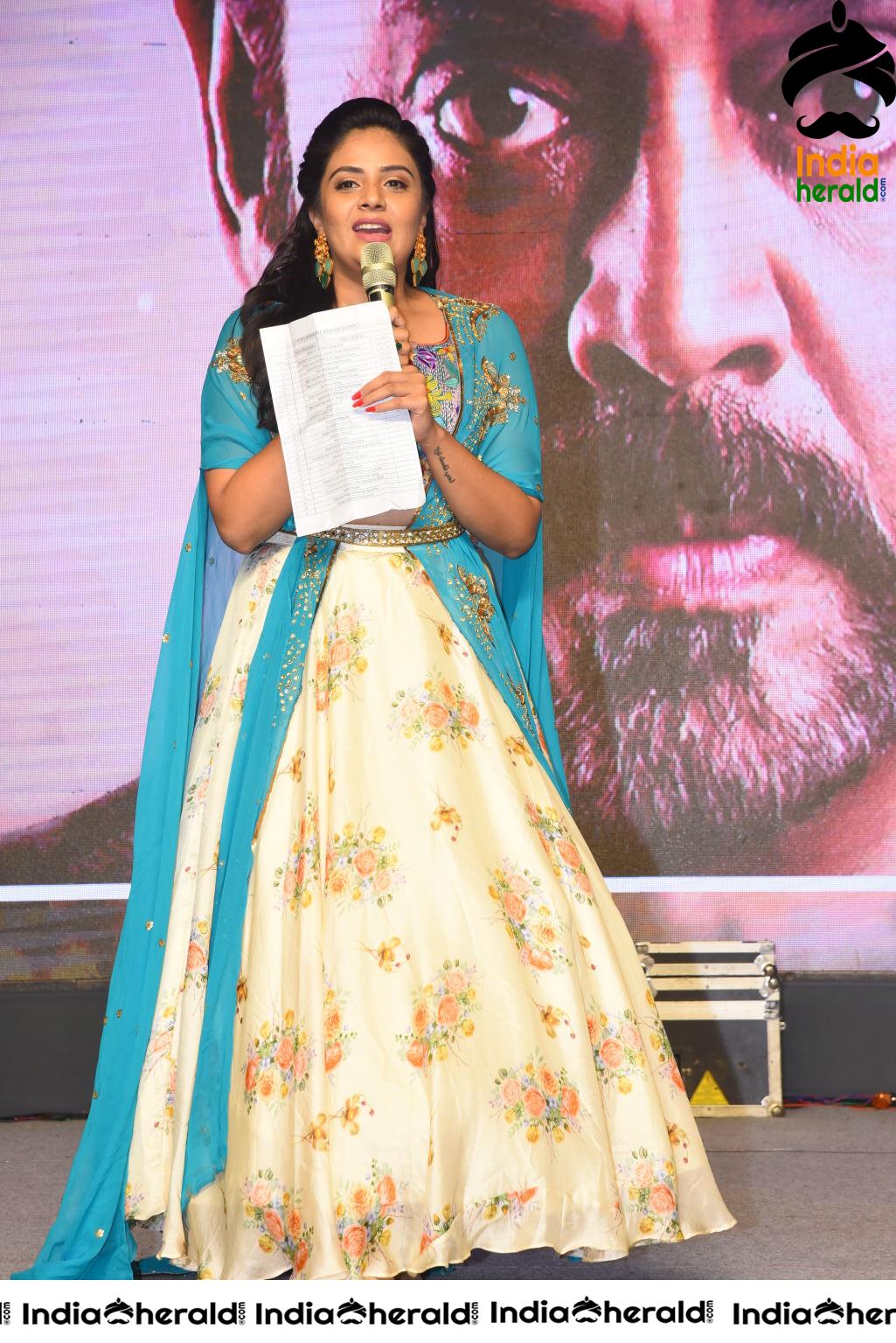 Sree Mukhi at Venky Mama Pre Release Event in Khammam Set 1