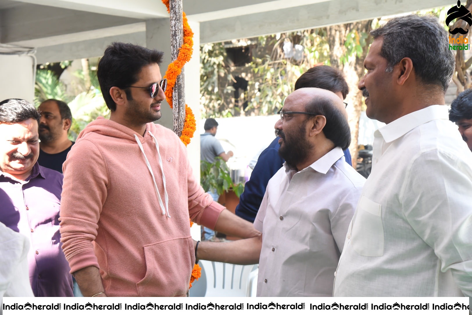 Sresth Films Banner where Nithiin teams up with Merlapaka Gandhi Pooja Stills Set 1