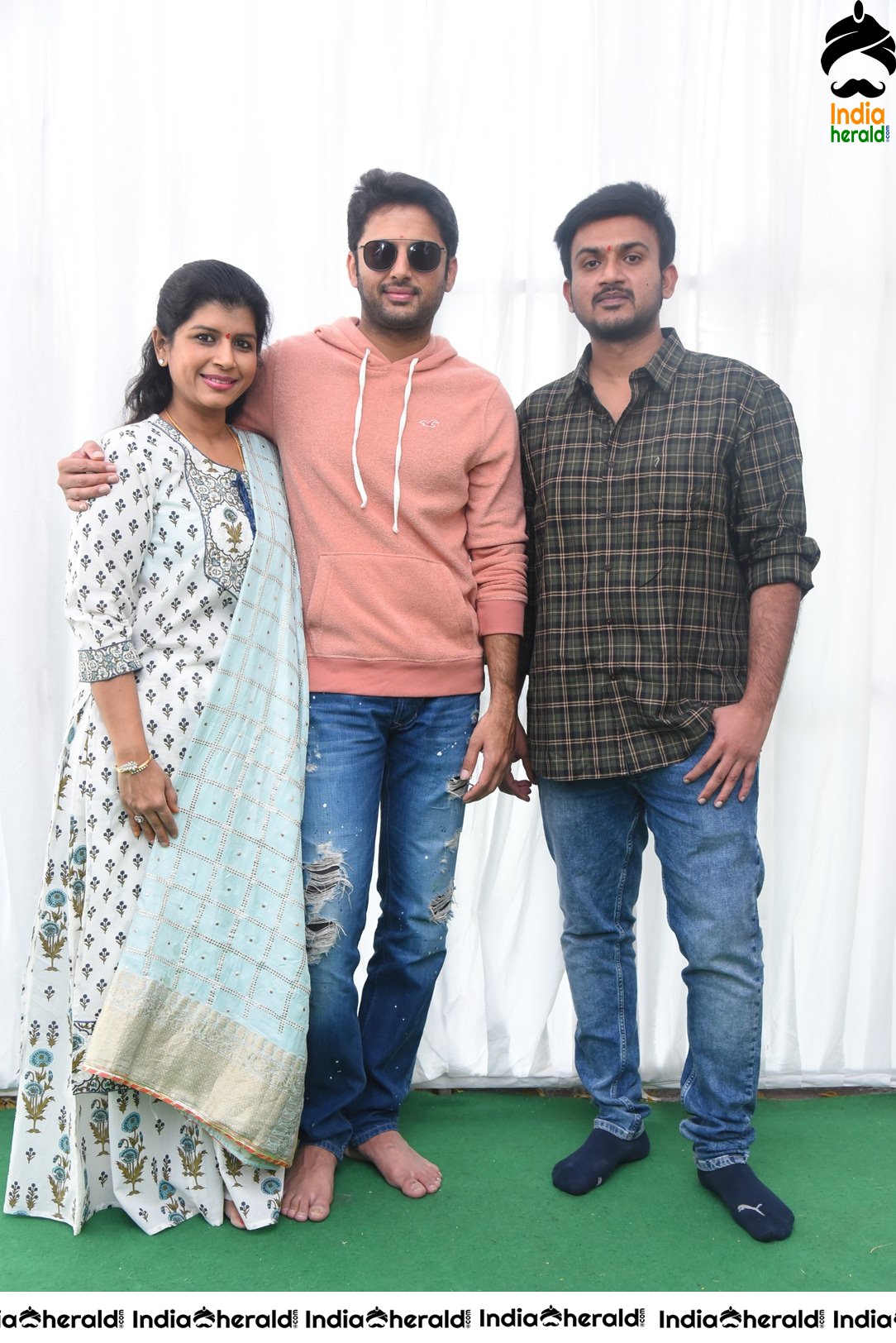 Sresth Films Banner where Nithiin teams up with Merlapaka Gandhi Pooja Stills Set 3