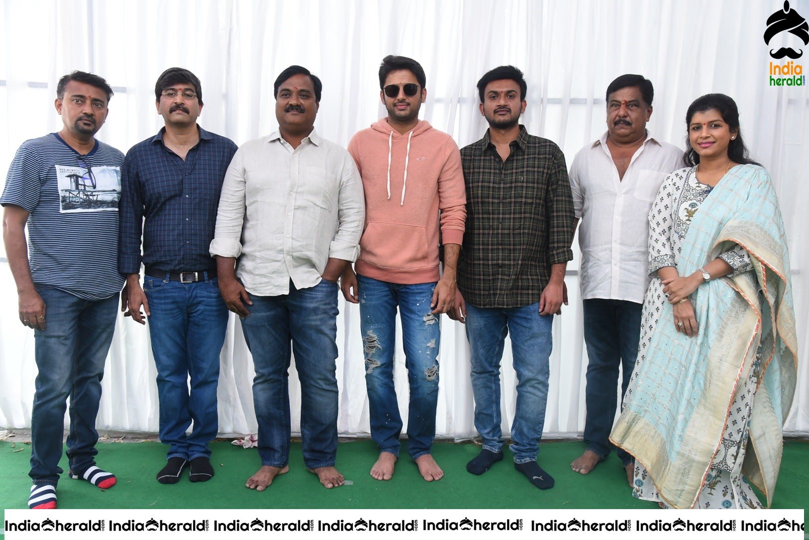 Sresth Films Banner where Nithiin teams up with Merlapaka Gandhi Pooja Stills Set 3