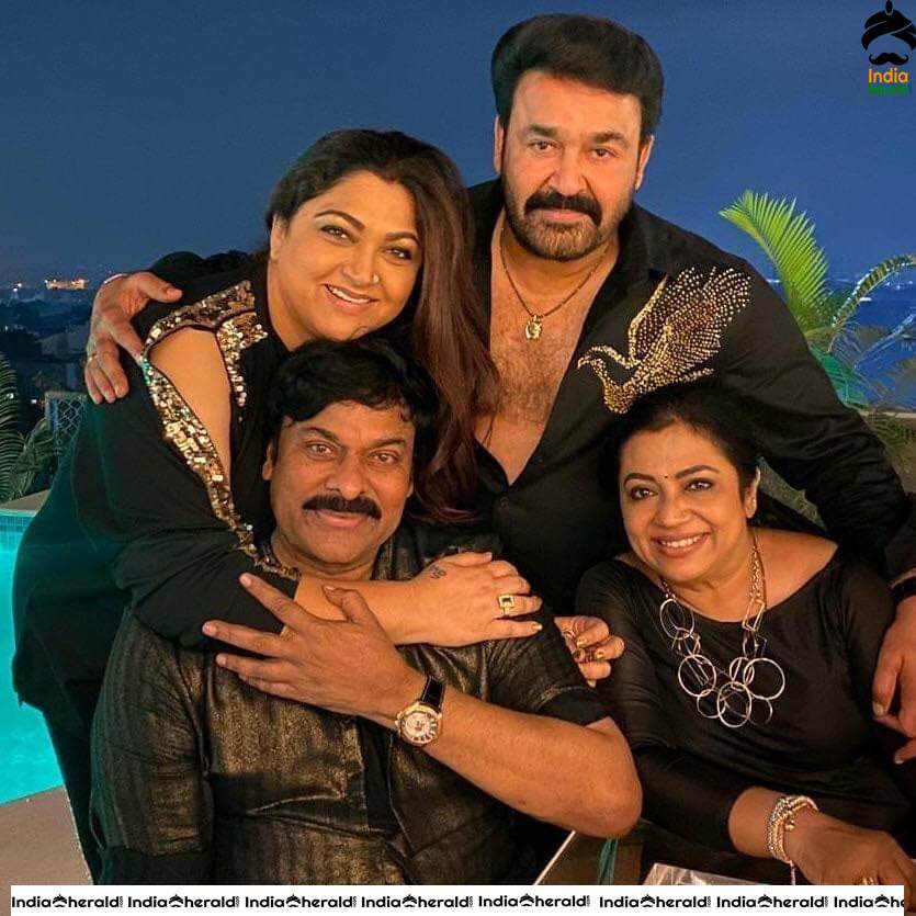 Stars having a gala time at the 80s reunion hosted by Megastar Chiranjeevi