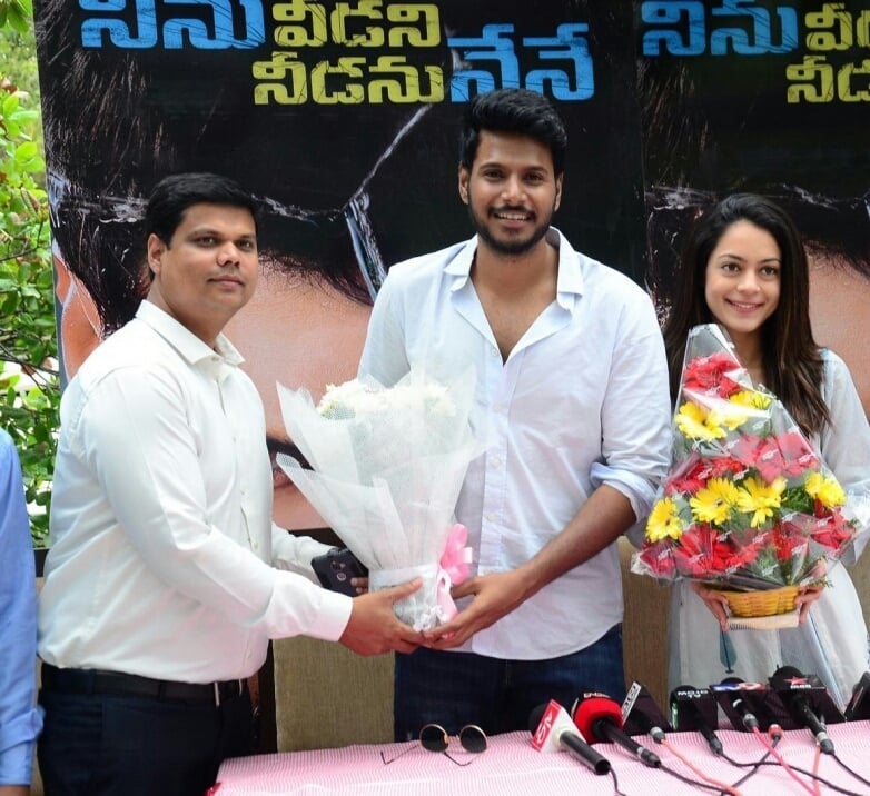 Sudeep Kashan And Anya Watch Ninu Veedani Needanu Nene In Hyderabad