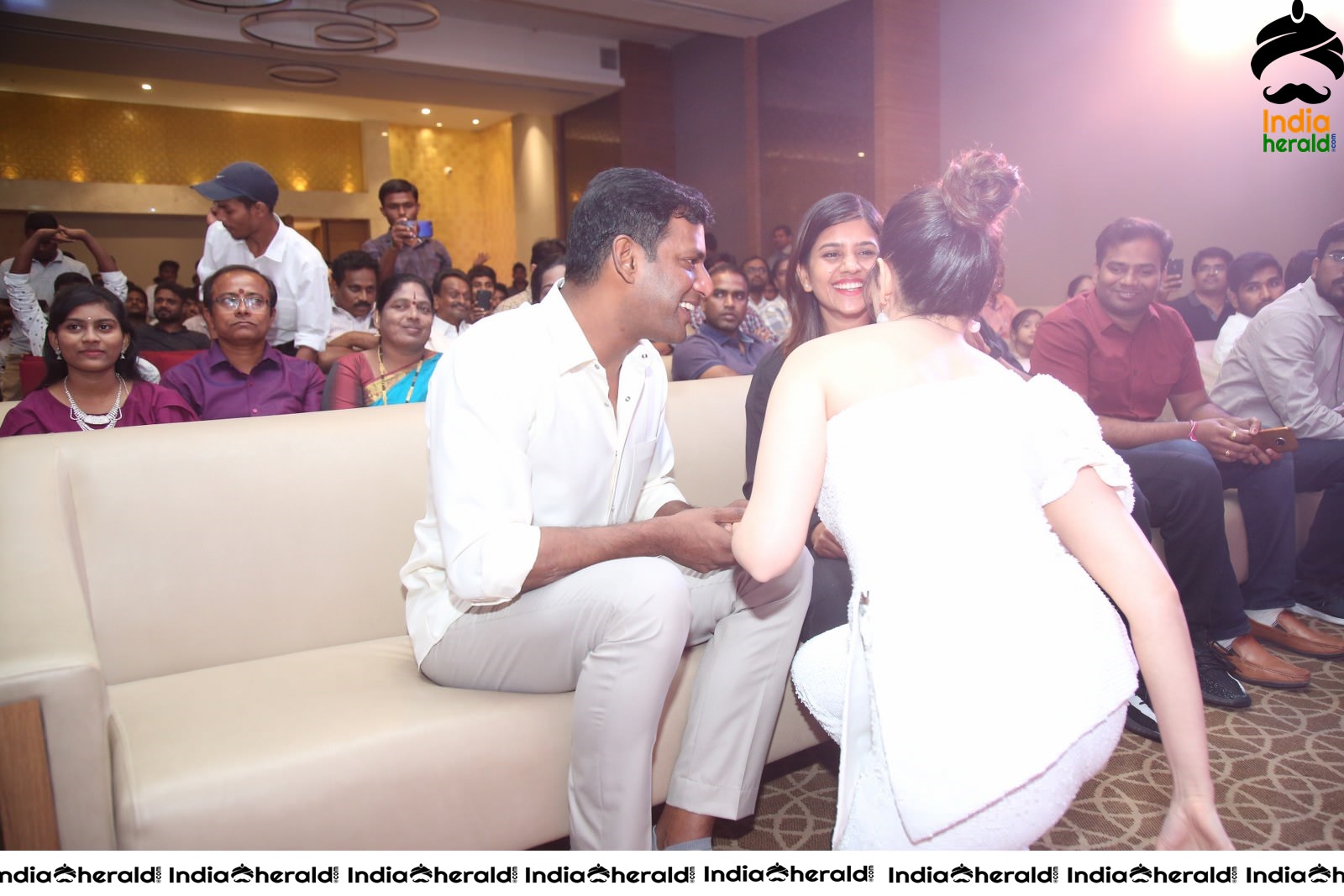 Tamannaah Sits On the Floor and have a Funny Moment with Vishal at Action Event Set 1
