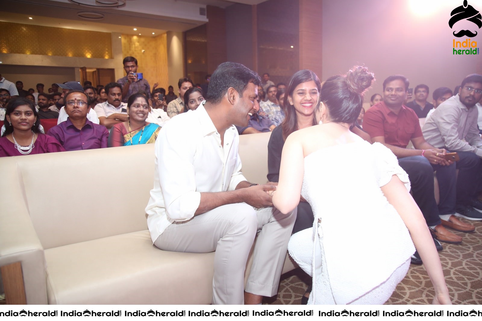 Tamannaah Sits On the Floor and have a Funny Moment with Vishal at Action Event Set 1