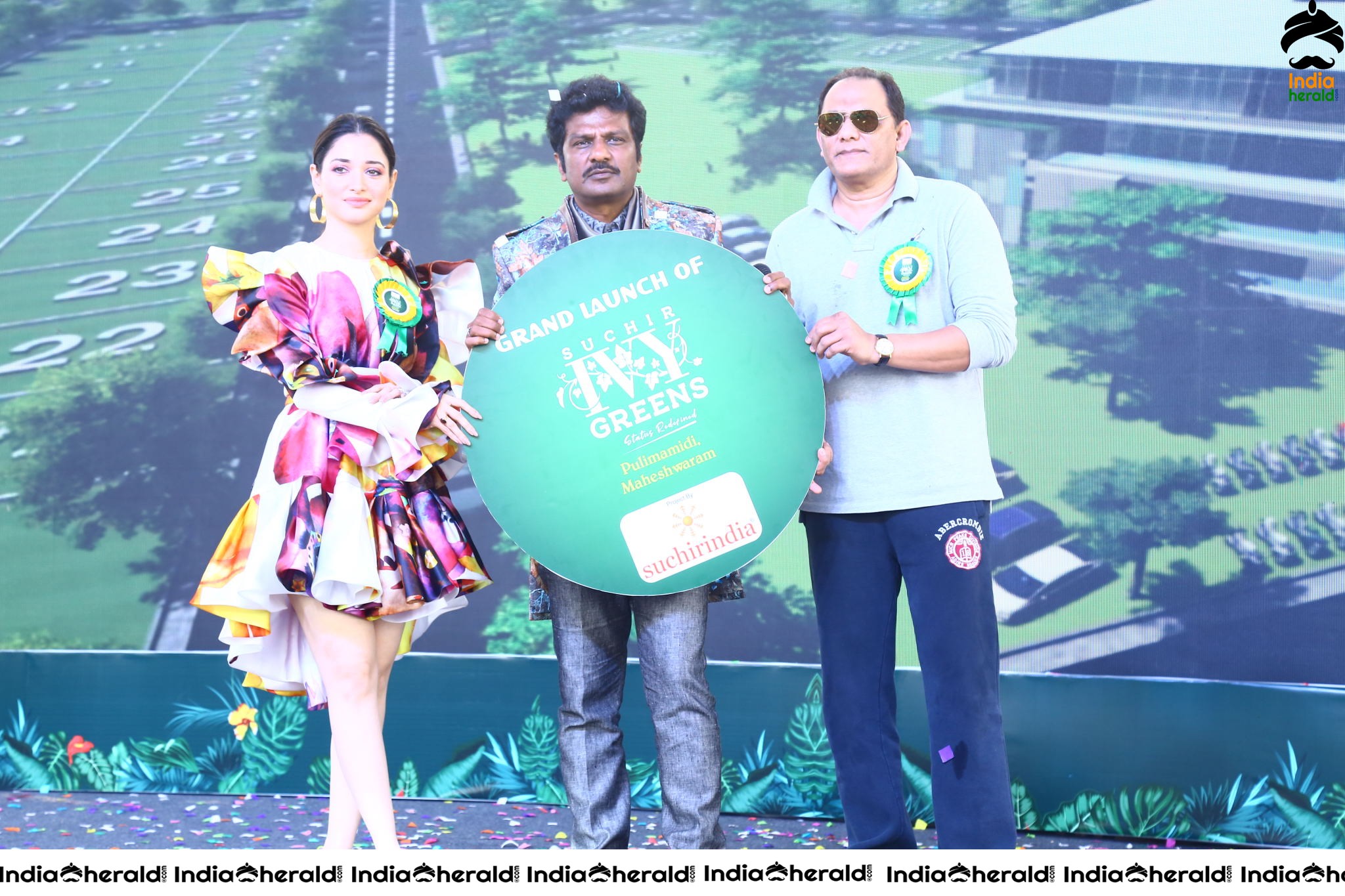 Tamannah and Azharuddin Grand Launched the SUCHIRINDIA IVY GREENS PROJECT at MAHESHWARAM Set 1