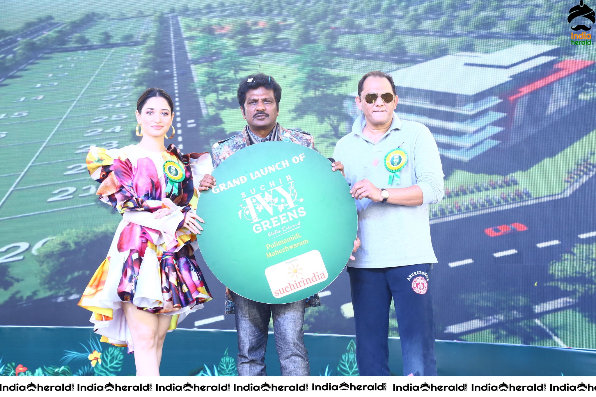 Tamannah and Azharuddin Grand Launched the SUCHIRINDIA IVY GREENS PROJECT at MAHESHWARAM Set 1