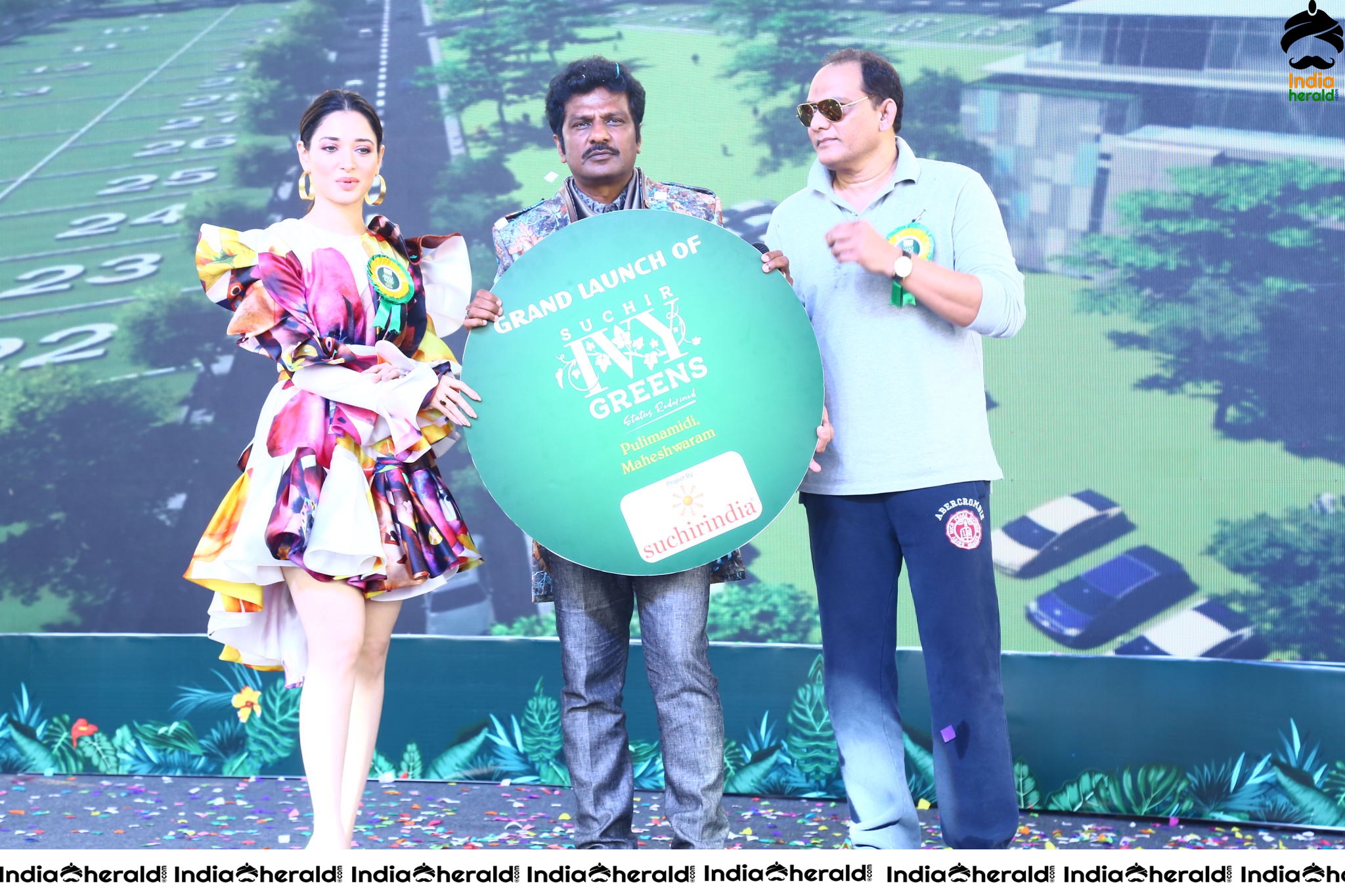 Tamannah and Azharuddin Grand Launched the SUCHIRINDIA IVY GREENS PROJECT at MAHESHWARAM Set 1