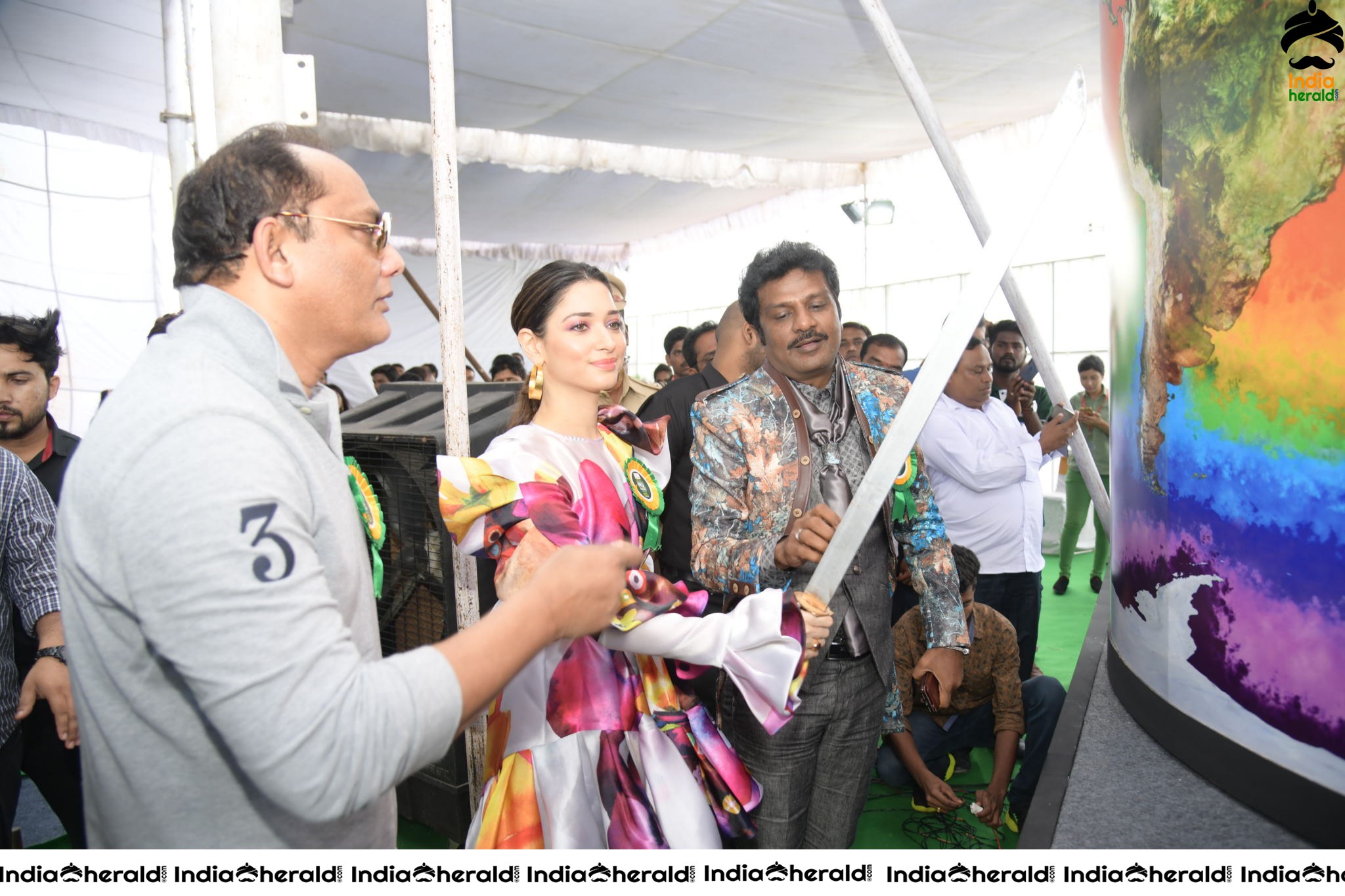 Tamannah and Azharuddin Grand Launched the SUCHIRINDIA IVY GREENS PROJECT at MAHESHWARAM Set 3