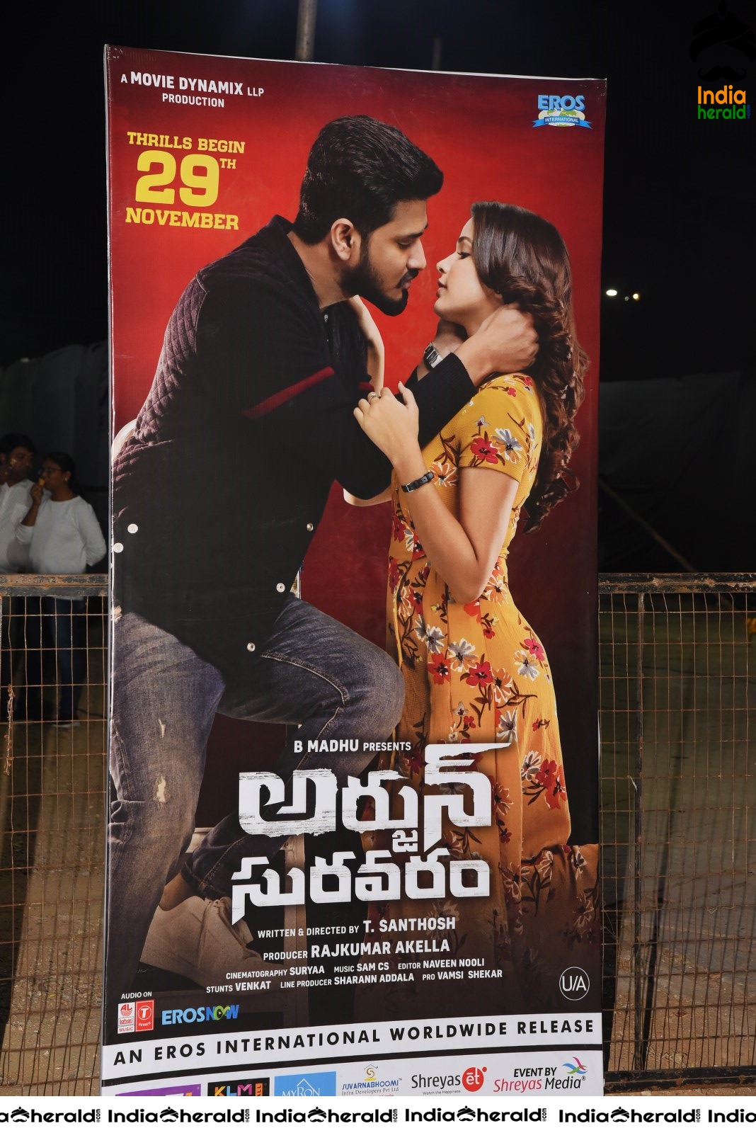 The Grand Stage and Banners for Arjun Suravaram Pre Release Event Set 1