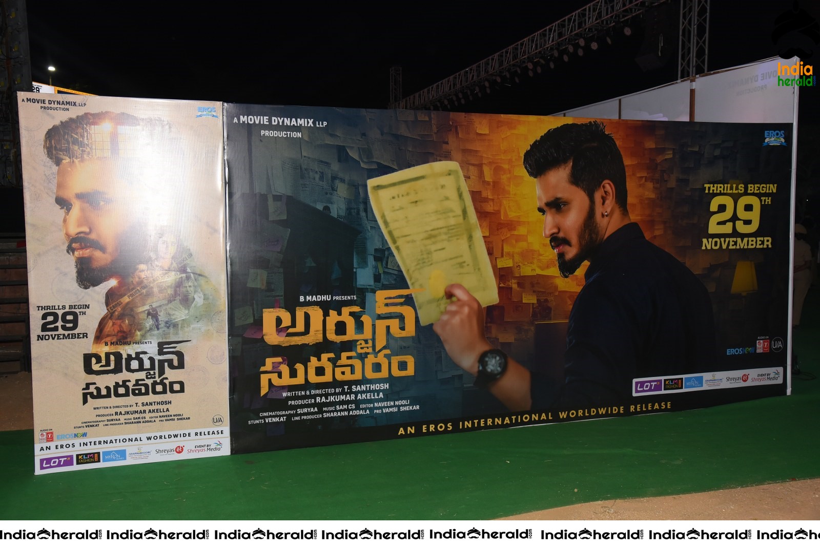 The Grand Stage and Banners for Arjun Suravaram Pre Release Event Set 1