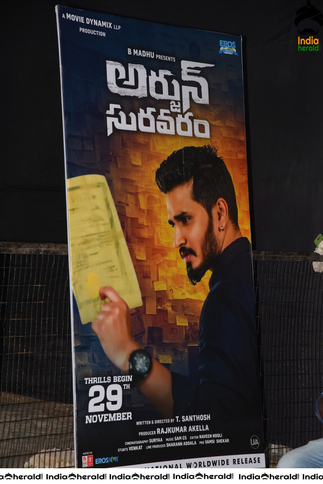 The Grand Stage and Banners for Arjun Suravaram Pre Release Event Set 2
