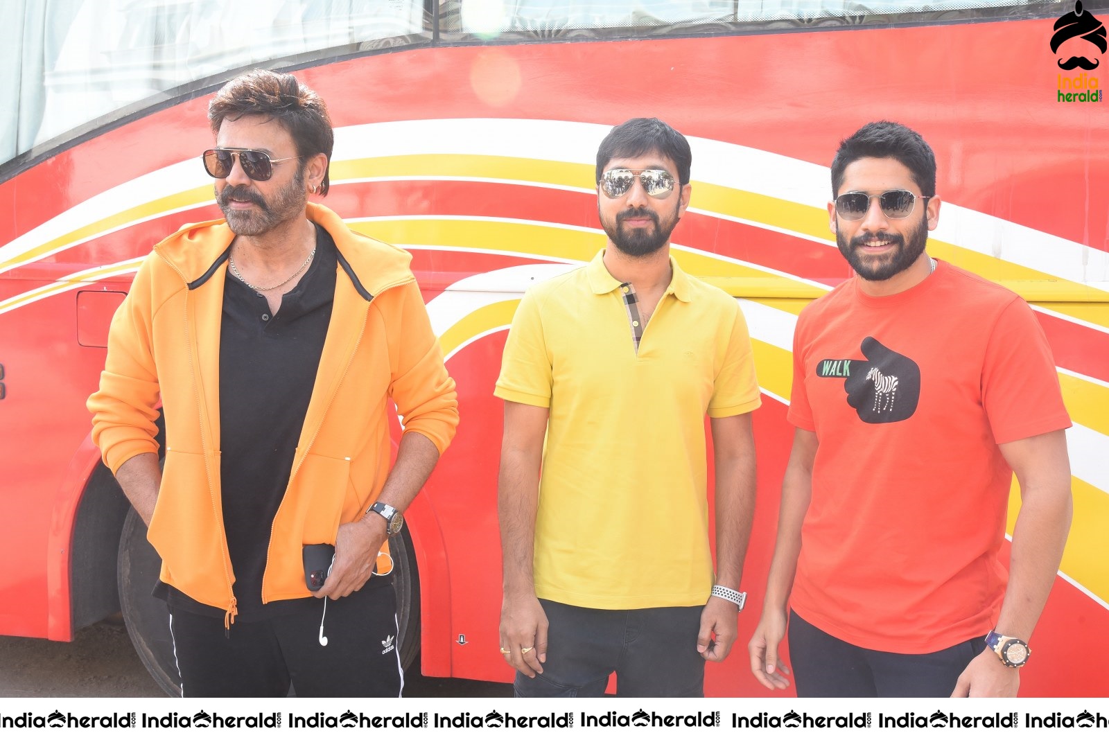 Venky Mama Team starts their Bus Tour Set 1