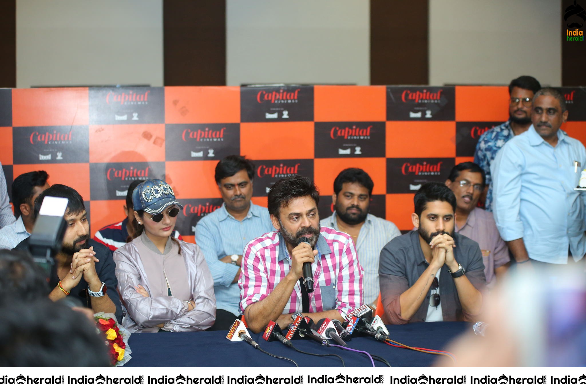 VenkyMama Press Meet At Vijayawada Capital Cinemas Set 1