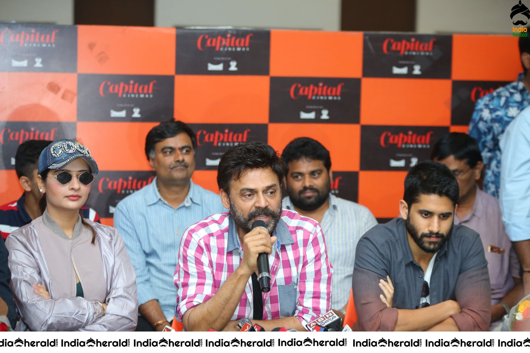 VenkyMama Press Meet At Vijayawada Capital Cinemas Set 1